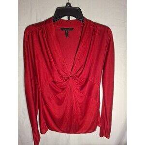 BCBG MAXAZRIA Women's Red Long Sleeve Blouse Size XS (1520)